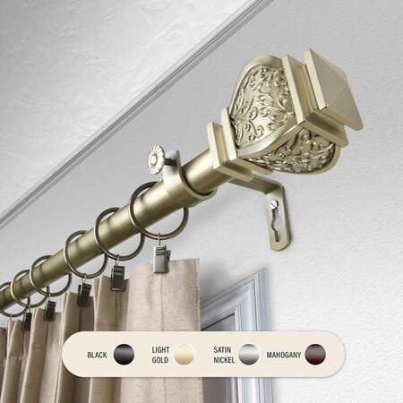Kd 1 in. Harrison Curtain Rod with 120 to 170 in. Extension, Light Gold KD3719194